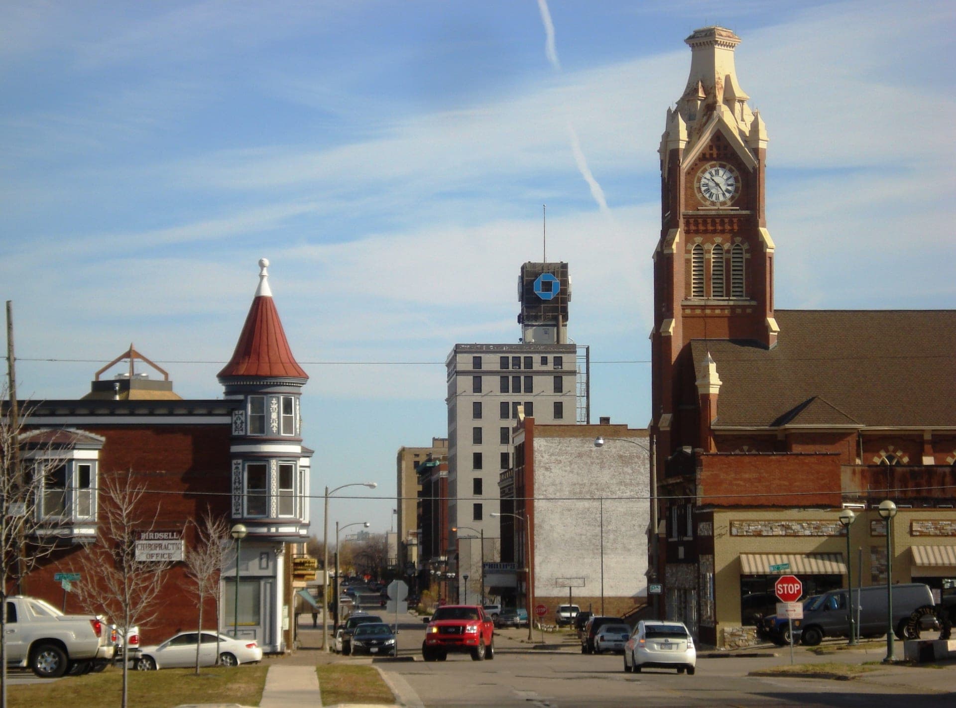 Downtown Moline, Illinois along Fifth Avenue in the commercial historic district