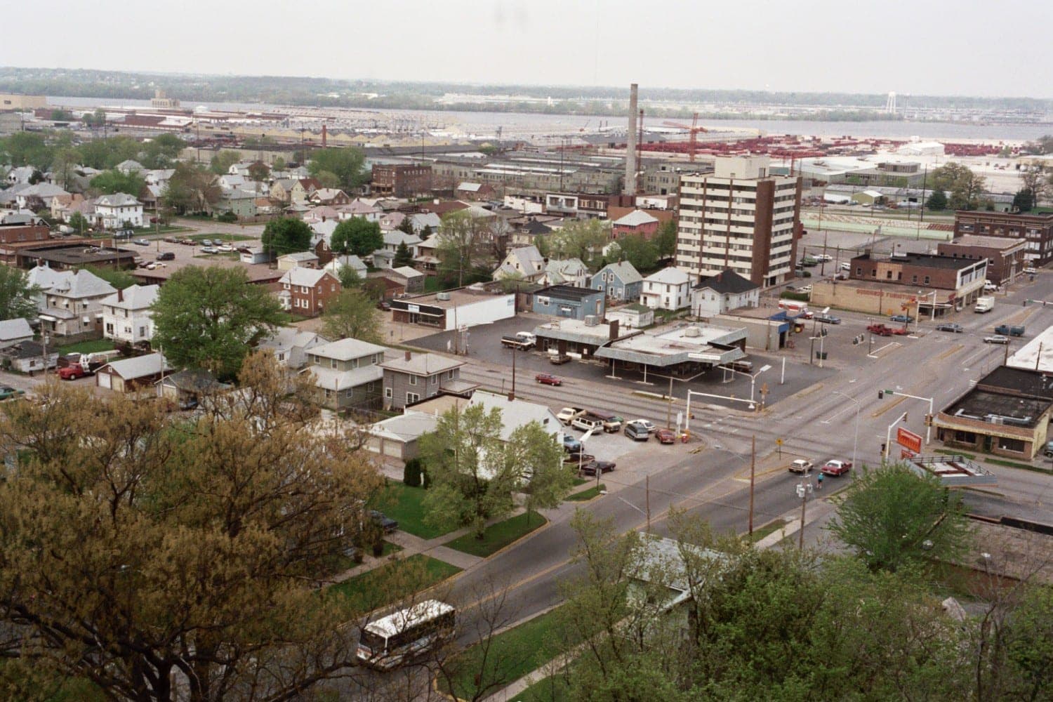 A downtown street in East Moline, Illinois